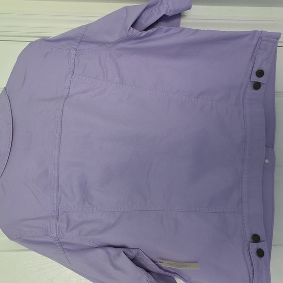 St John Bay Lavendar Denim Jacket 1/2 Sleeves Cotton Blend XXLarge - Picture 7 of 7